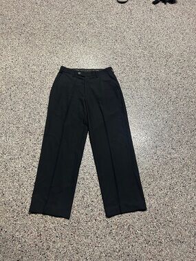 Kenneth Roberts Men's Black Dress Pants - Classic Straight Leg 30/30